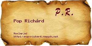 Pop Richárd névjegykártya